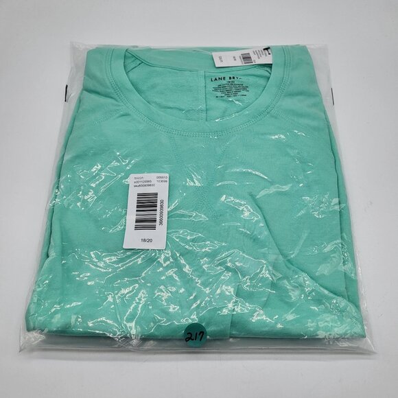 Lane Bryant French Terry Crewneck Sweatshirt Tee Mint Green Plus Size 18/20 NWT - Picture 3 of 6